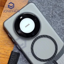 Luxury Corrugated Matte Magnetic Wireless Charg Case For Magsafe For Huawei Mate 40 50 60 Pro Pura70 Ultra Transparent PC Cover