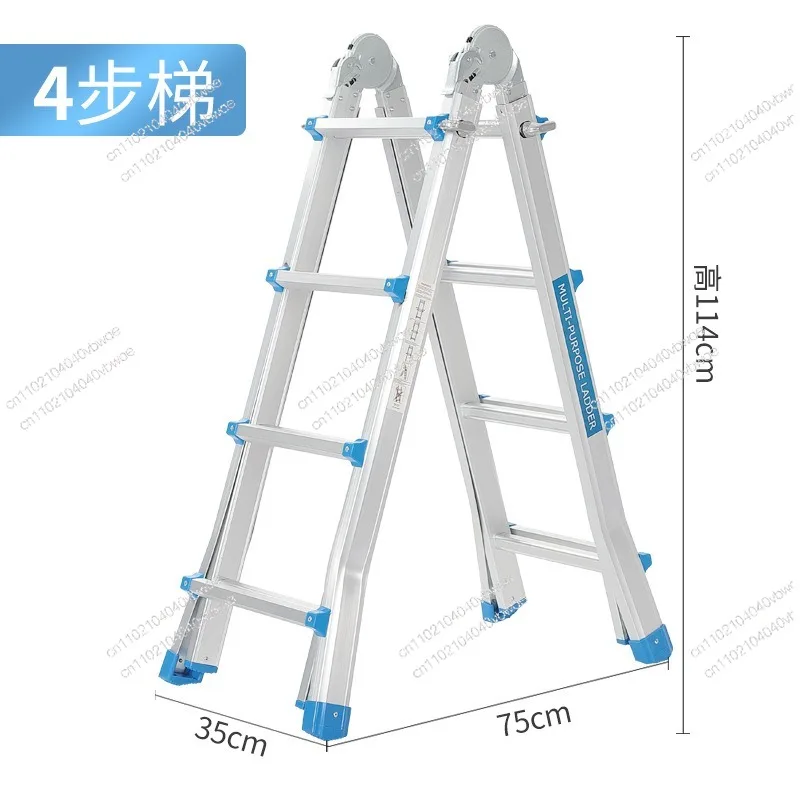 Aluminum Alloy Folding Engineering Ladder Indoor Telescopic Lifting  Ladder Household Portable Multi-functional Ladder