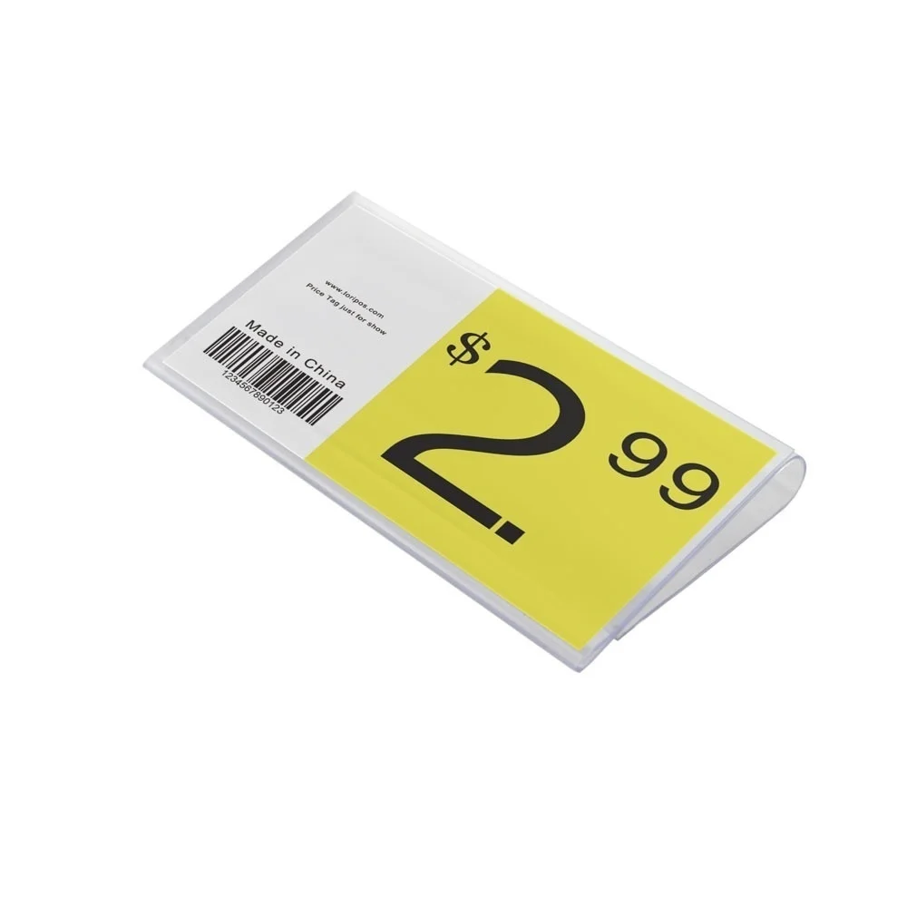 Supermarket Store Label Shelf Basket Edge Hanging Clear Plastic Price Tag Label Card Clip Merchandise Sign Display Holder