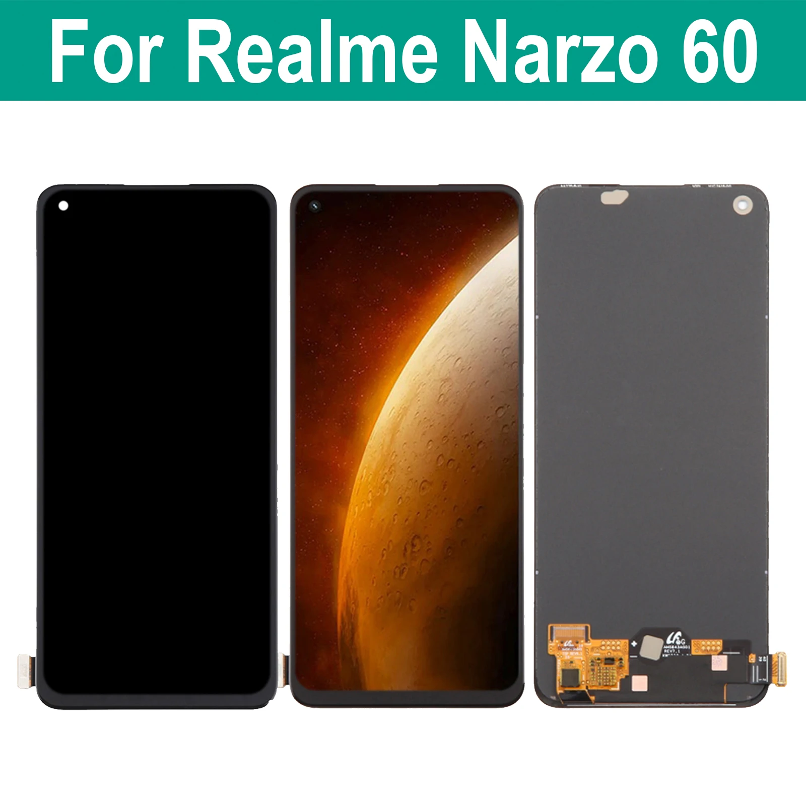 

AMOLED 6.43'' For Oppo Realme Narzo 60 LCD Display Touch Screen Digitizer Assembly