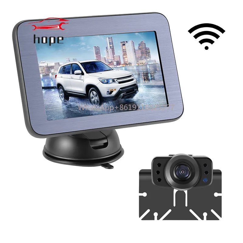 Wireless 5.0 Inch Hidden Hd Monitor Night Vision System Parking Kit Reverse Reversing Aid Backup Van Rear Car Camera with screen