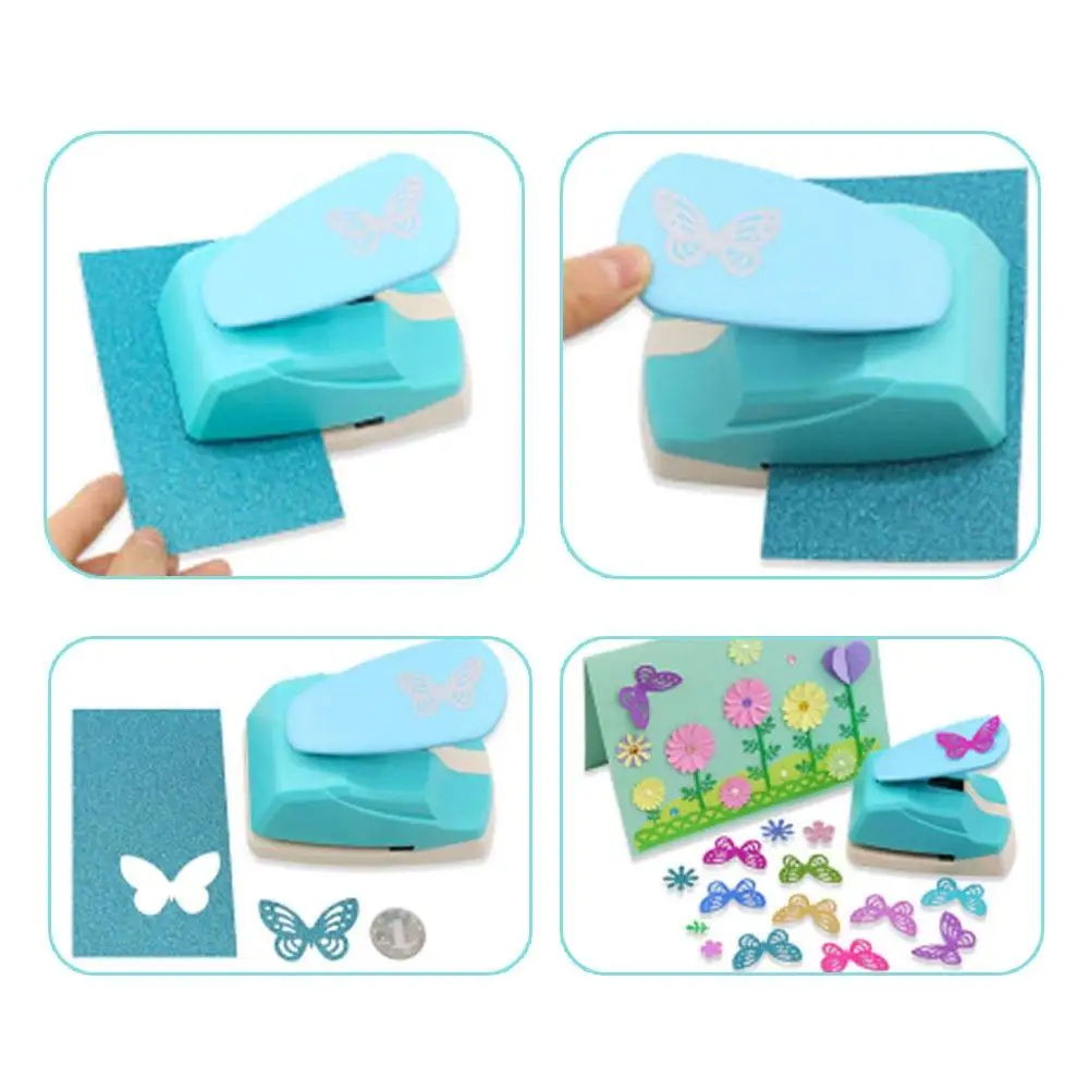 DIY Paper Cutting Butterfly Hole Punch Handmade Cutter Card 3D Shape Plate Punch ABS Plastic Kid Hole Punch Children