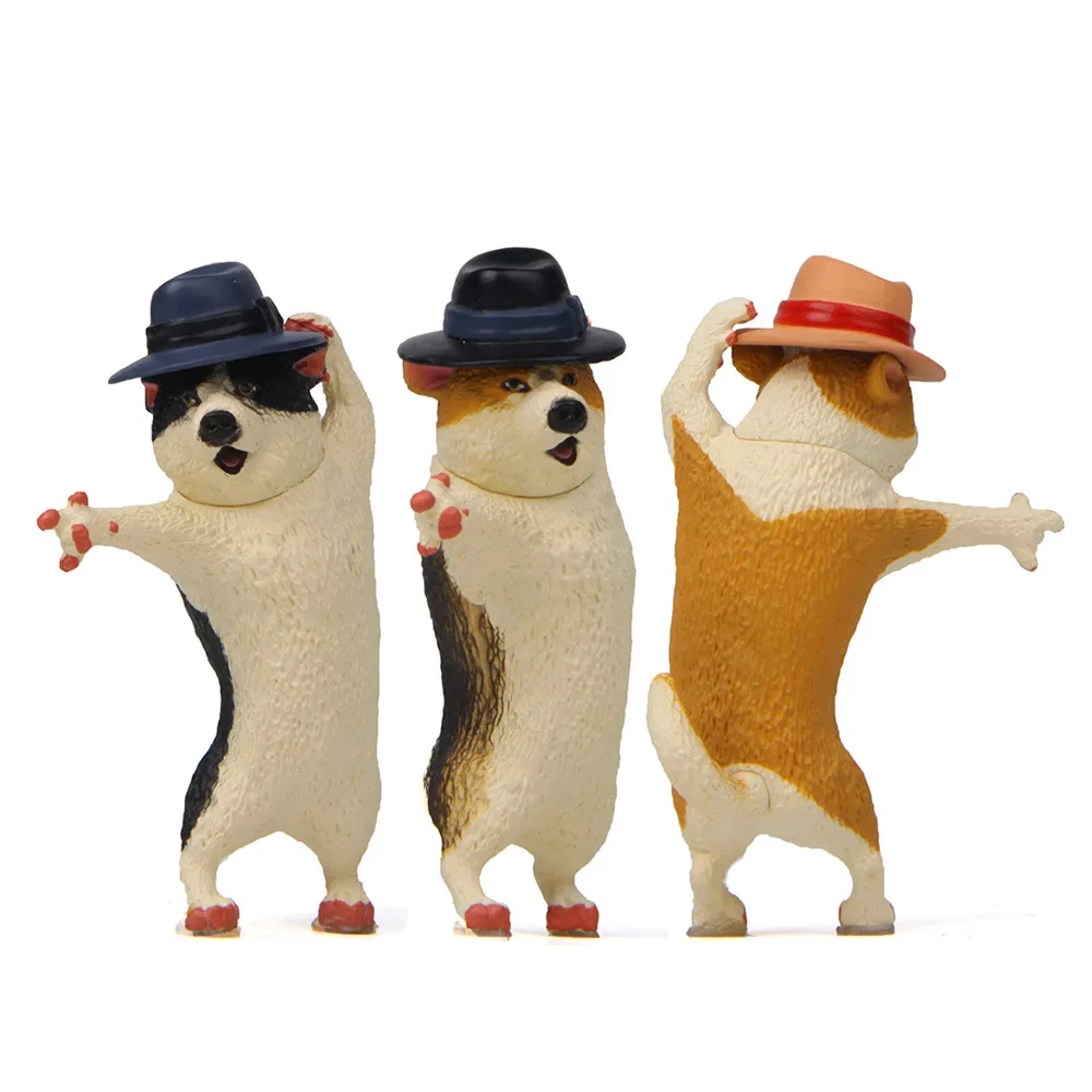 

1Pcs Dancer Moonwalk Shiba Corgi Husky Creative Japanese and Korean Figurine Miniature Scenery Baking Scenery Doll