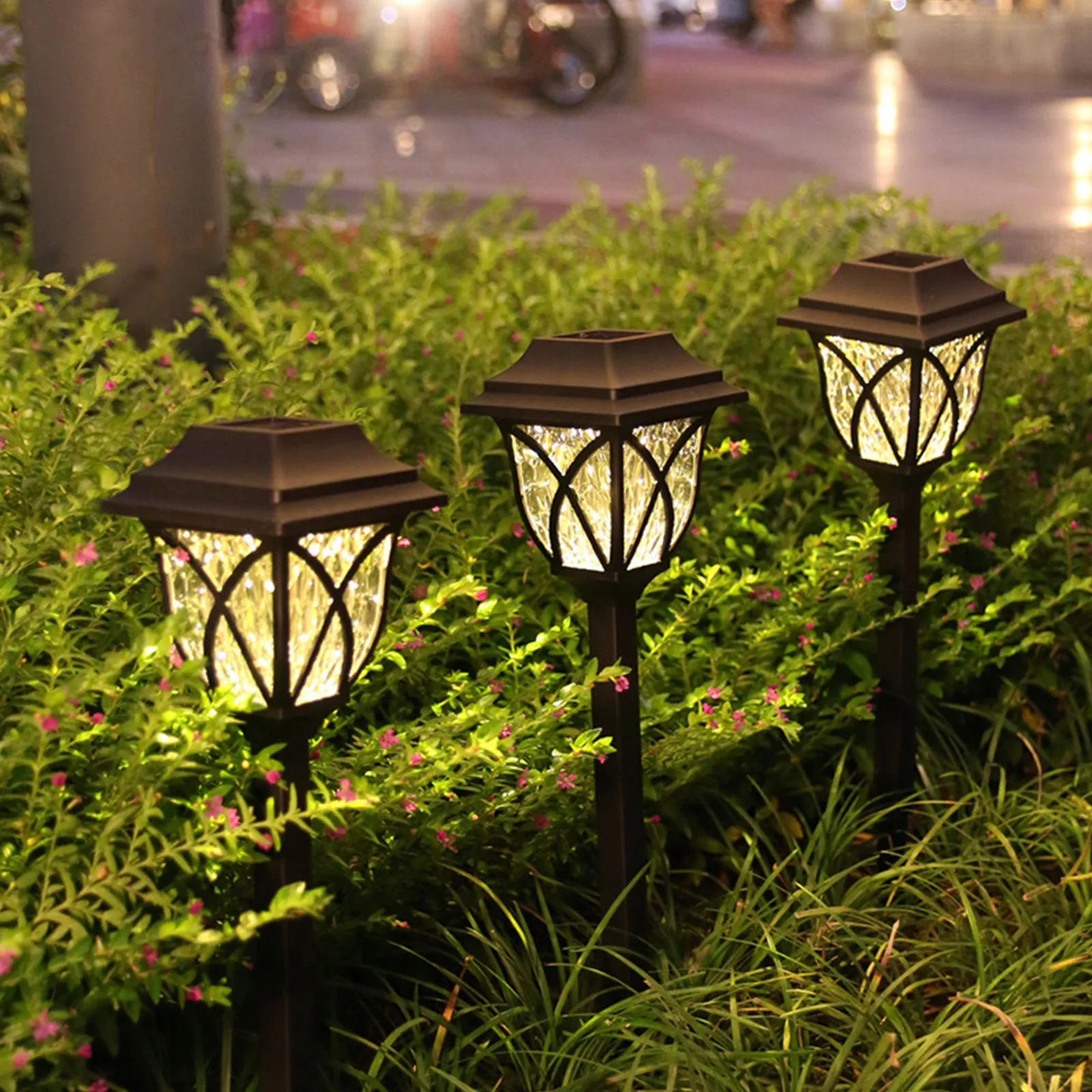 

Солнечная садовая лампа, светодиодная уличная водонепроницаемая ландшафтная лампа для виллы, лужайки, заземляющий светильник, украшение для садовой дорожки