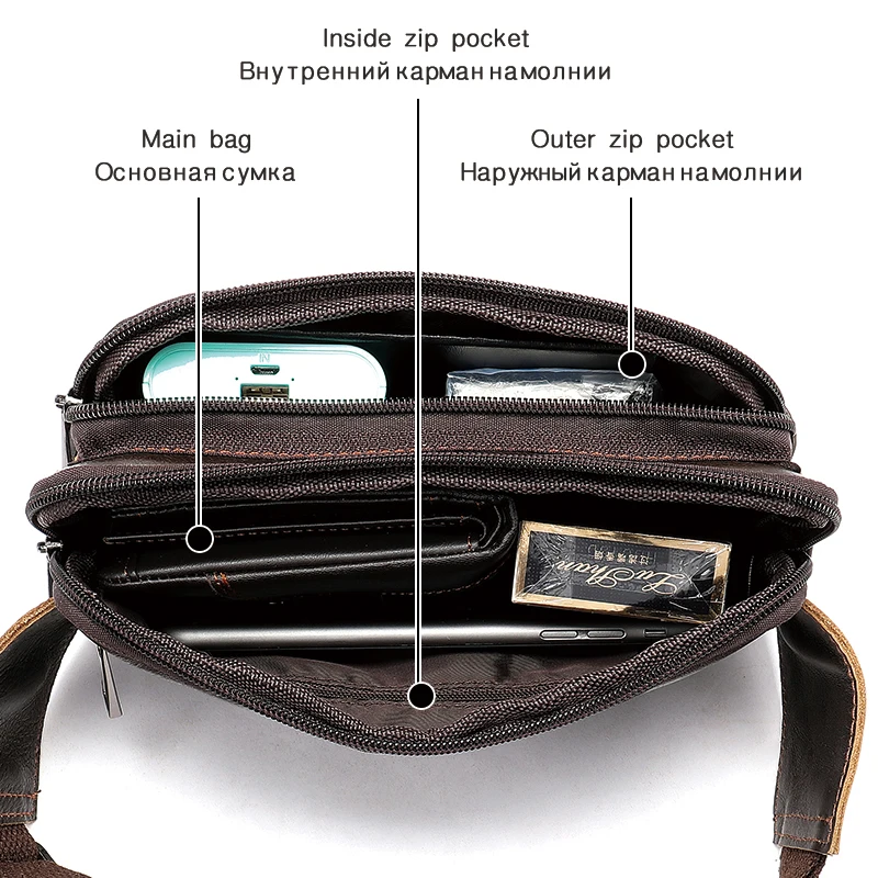 Men\'s Waist Bag For Phone Small Belt Bag Man Shoulder Vintage Genuine Leather Waist Bags Men Engraving torebka do paska