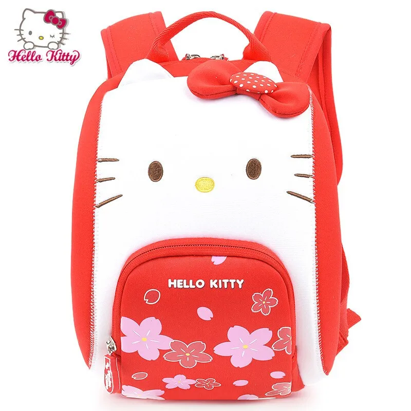 

MINISO HELLO KITTY Kindergarten Schoolbag Girl Little Girl Shoulder Baby Anti-lost Children's Schoolbag Strap