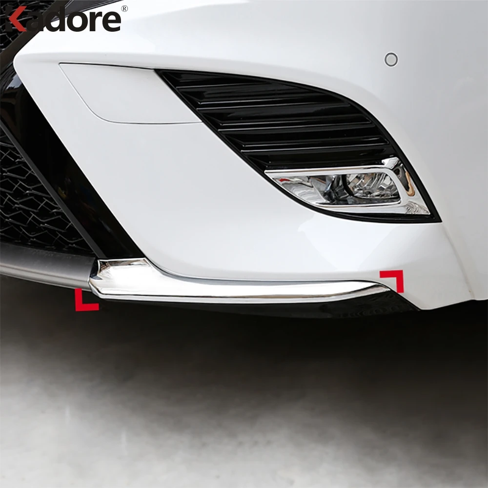 For Toyota Camry 70 SE XSE 2018 2019 2020 Carbon Fiber Car Front Bottom Bumper Corner Cover Trim Molding Strip Accessories