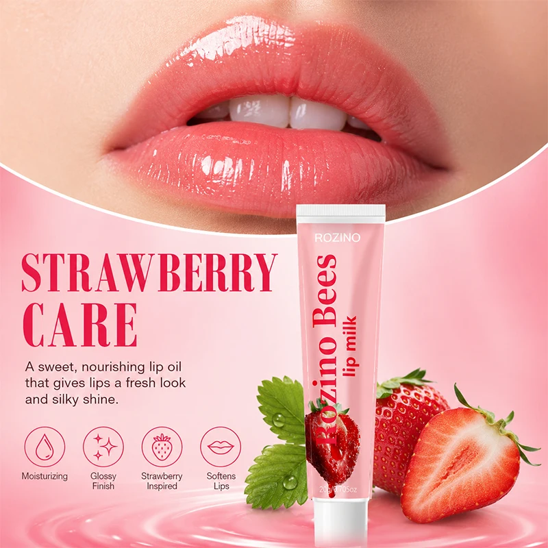 【Prevents Dryness and Cracks, Moisturizes and Beautifies Lips】20G Moisturizing Strawberry Lip Mask/Lip Balm/Lip Oil, Sweet Scent, Quickly Absorbed, Non-Greasy, Suitable for Dry, Chapped, Dead Skin, and Thin Lips, Lip C