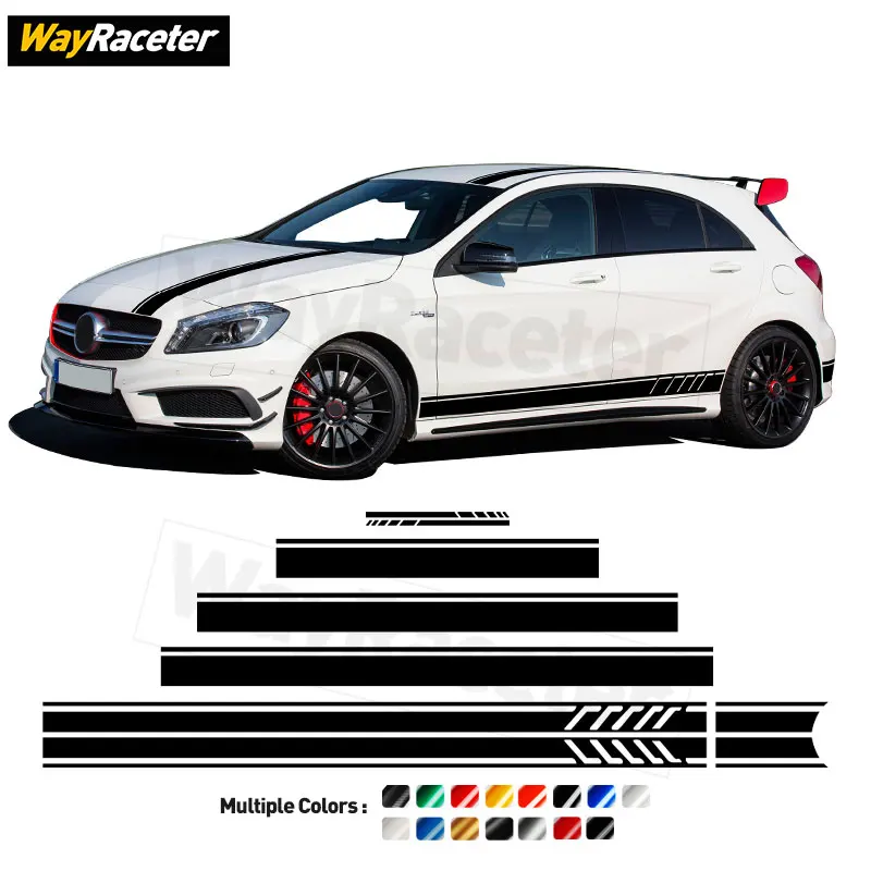 

Edition 1 Stripes Sticker Door Side Hood Roof Trunk Body Decal For Mercedes Benz A Class W176 AMG A45 S A180 A250 Accessories