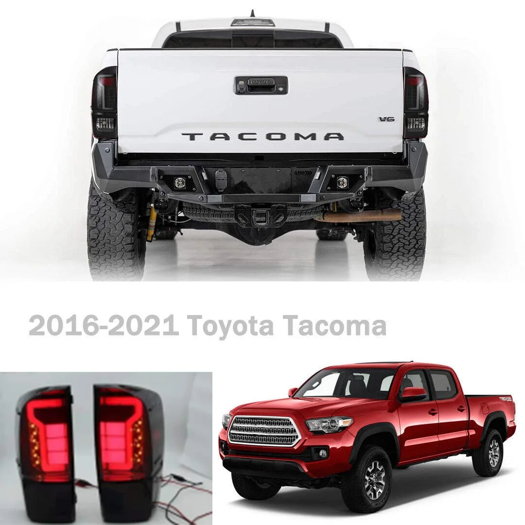 LED Rear Brake Lamp TailLight Turn Signal Lights For Toyota Tacoma 2016 2017 2018 2019 2020 2021 Smoked Reverse Light