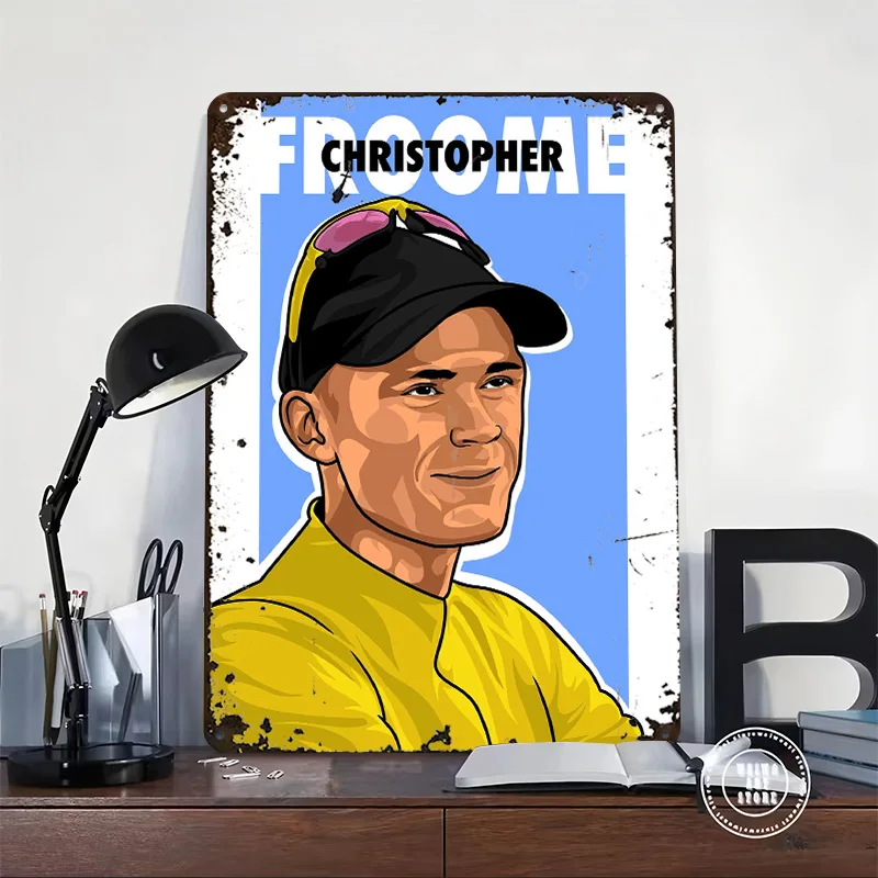Christopher Froome Personalized 3D Textured Metal Poster Wall Art Tinplate Sign for Bar Accessories Decoration Room House Home