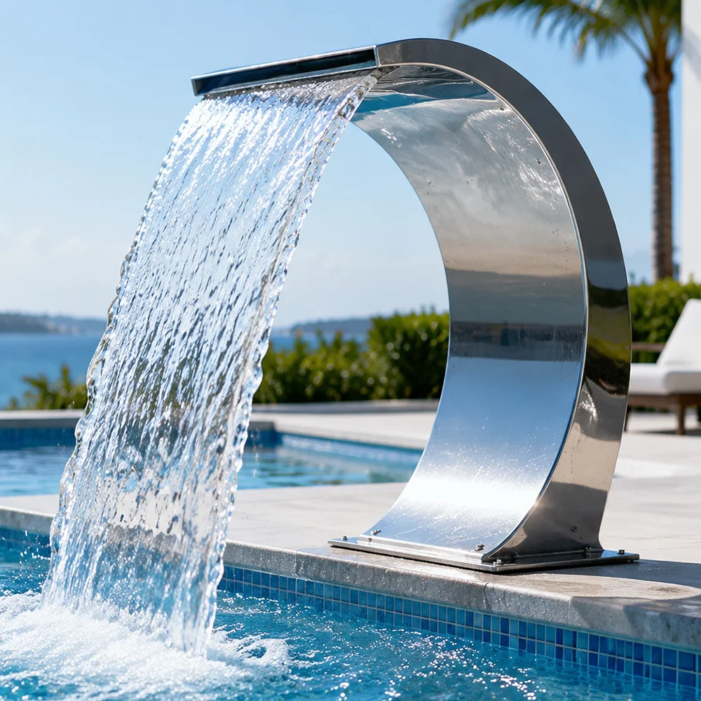 304 316 Sauna Pool Spa Factory Pool Waterfall Swimming Pool Water Curtain Fountain Nozzle Waterfall Manufacture OEM ODM