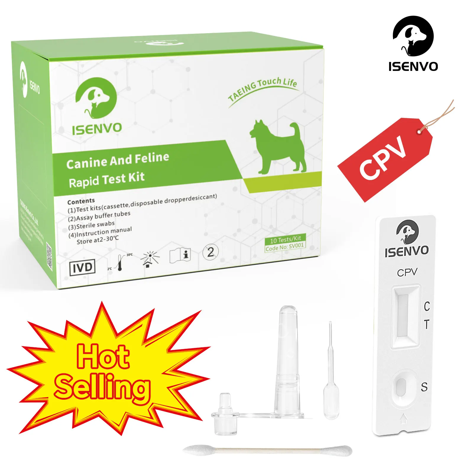 10PCS CPV- Canine Test Kit Home Tests Test Paper Dog Disease Detection Card Canine Home Health Detection Test