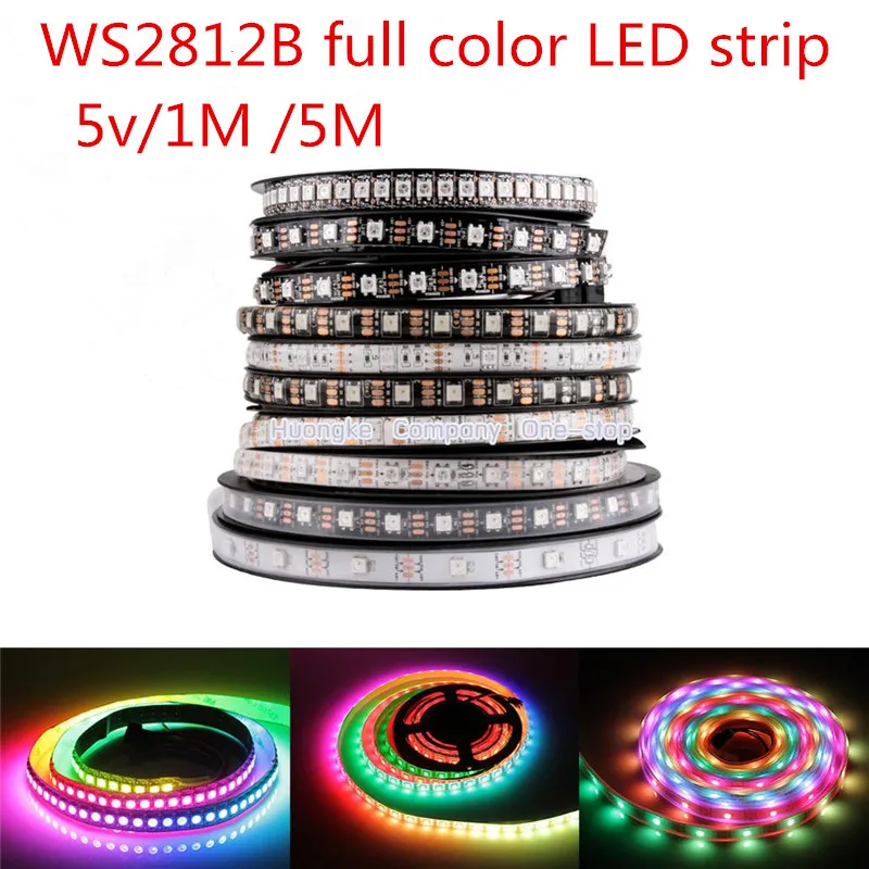 0.5-1m/batch WS2812B WS2812 LED Light With black/white PCB Waterproof IP30/65/67 DC5V