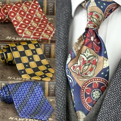 Classic Pinted Geometric Floral Paisley Checked Multicolor Mens Ties Neckties 100% Silk Printing Unique Handmade New