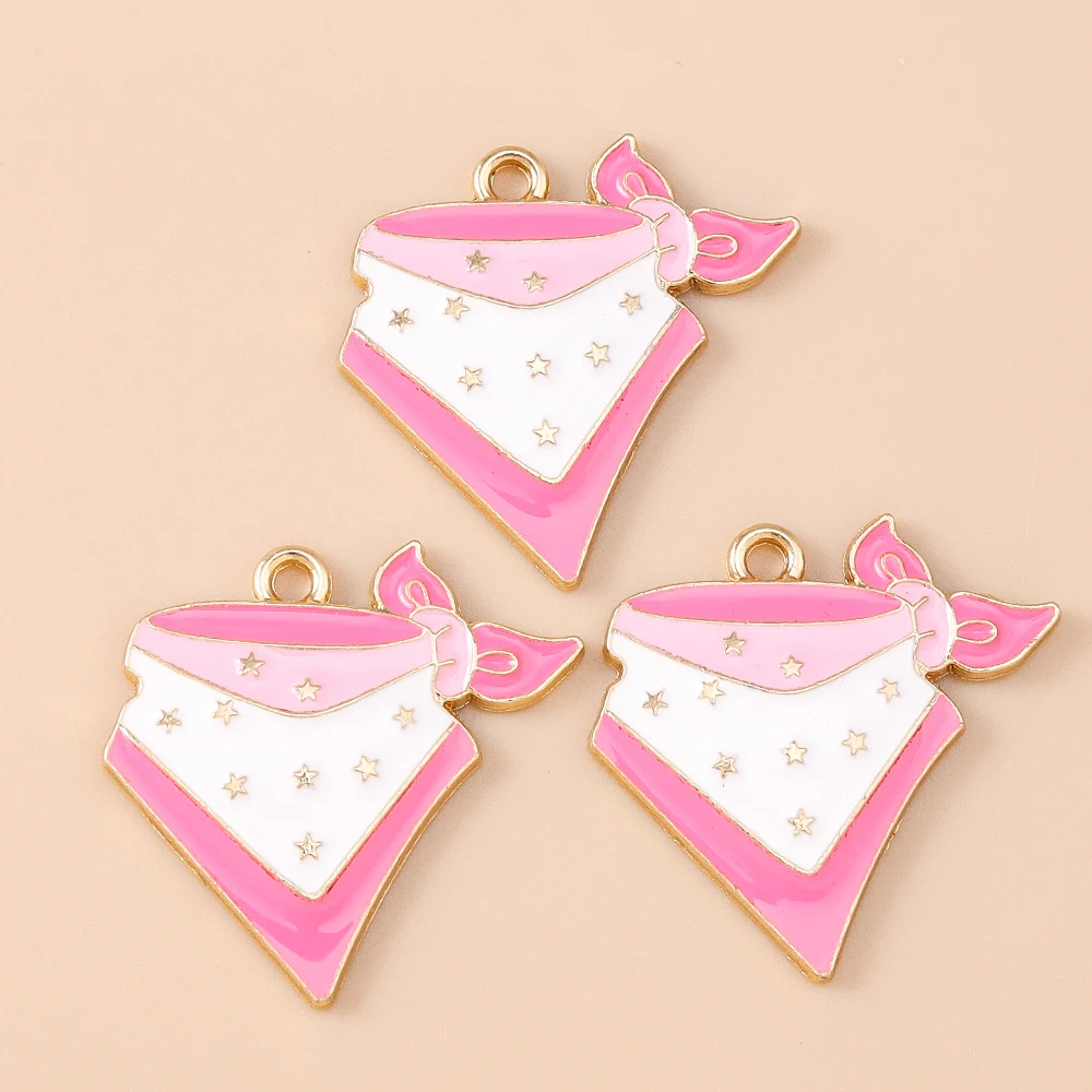 Leslie 10pcs Pretty Cowboy Bandana Boots and Hat Gun Charms for Jewelry Making Necklace Earrings DIY Cowgirl Hat Charm Pendants