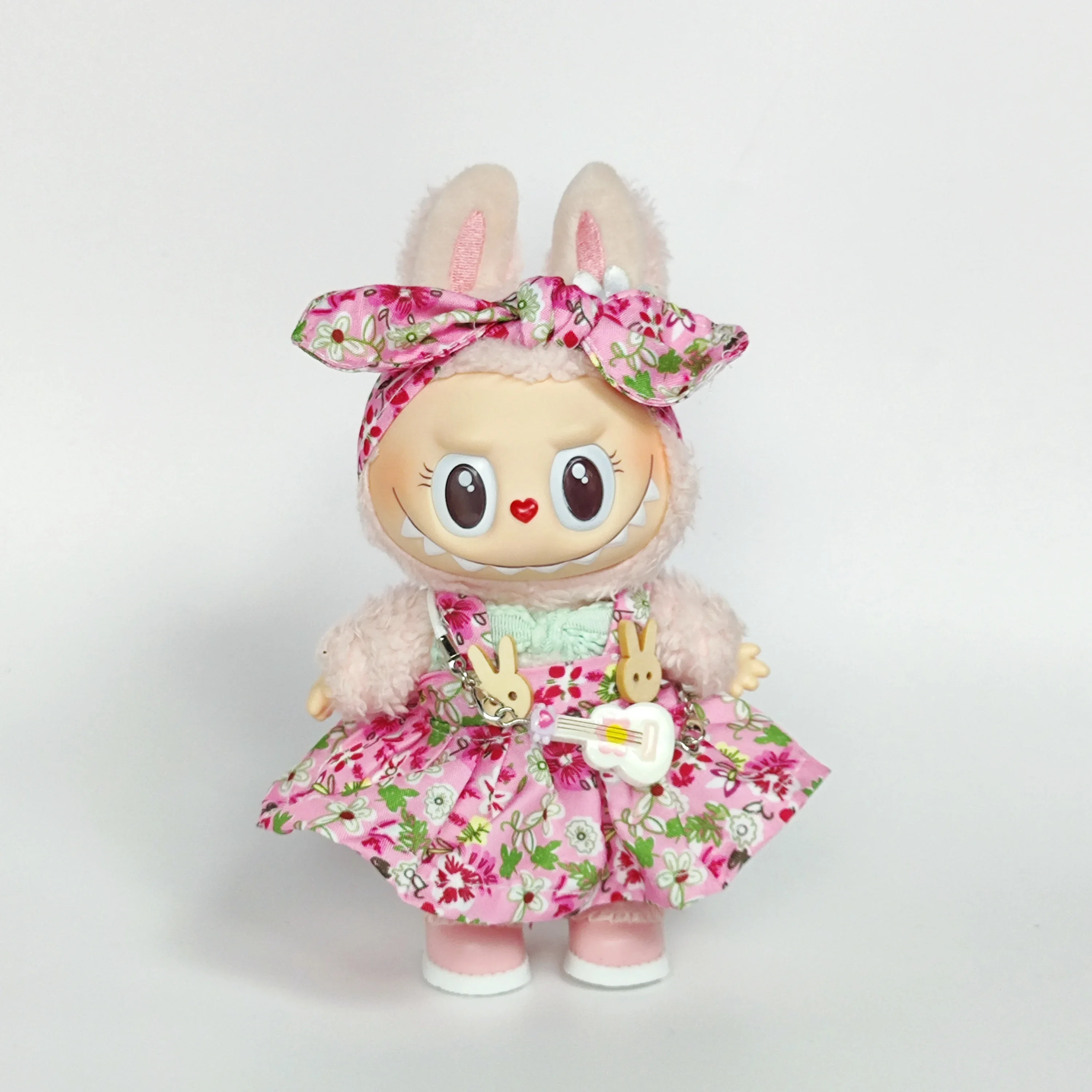 ملابس لسلسلة مفاتيح ملابس لابوبو - ملابس دمى حفلات الجلوس من لابوبو فستان زهري جميل