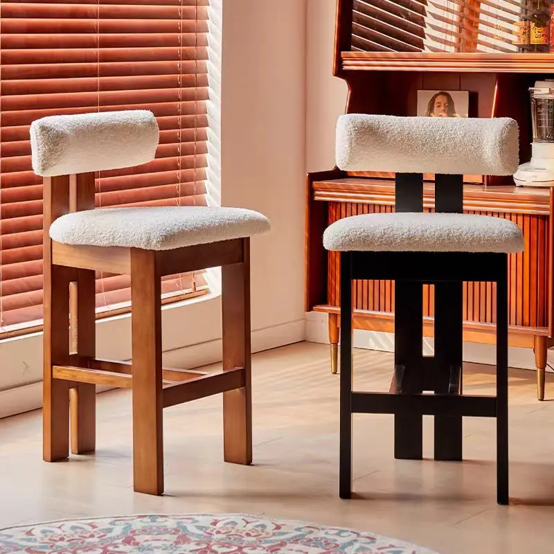 

French Modern Style High Bar Chair for Home Dining Rooms and Commercial Bars Restaurants Cafes Wooden bar Stool