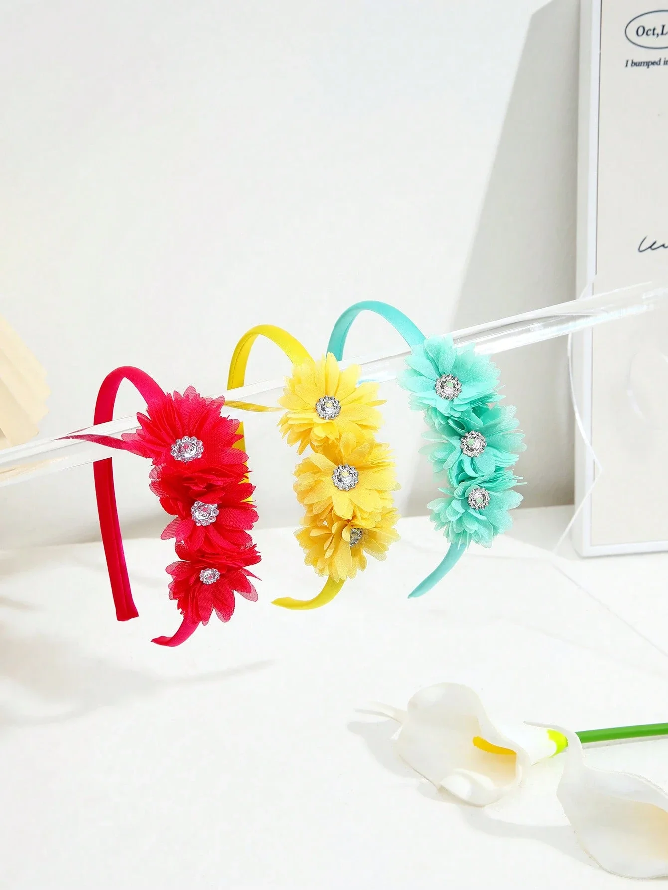 

1/3pcs Rhinestone Floral Handmade Satin Pearl Flower Headband, New Versatile Non-Slip Hair Accessories Suitable For Daily,