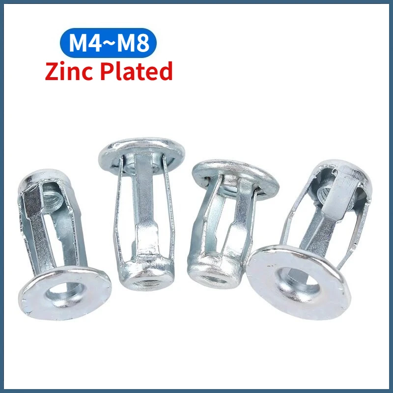 M4 M5 M6 M8 Zinc Plated Carbon Steel Petal Shape Metal Rivet Nut Expansion Jack Nuts License Plate Fix Clamp Lock Rivnut