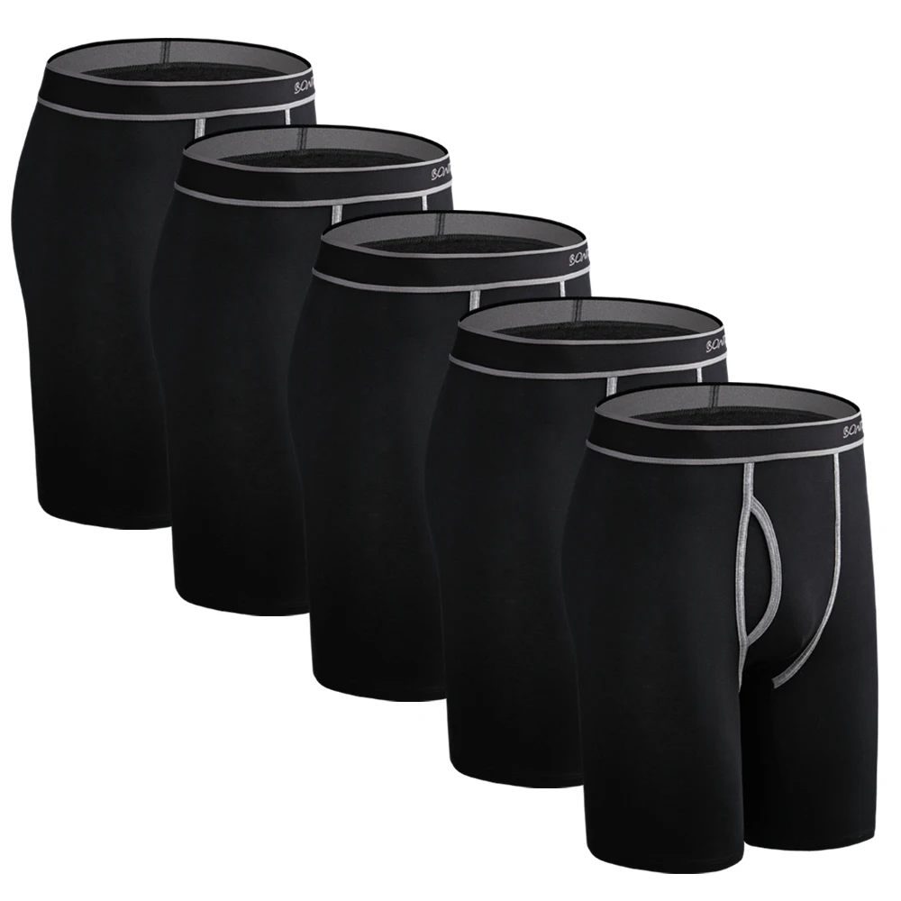 

5 шт., длинные боксеры, мужские шорты-боксеры, мужское нижнее белье, хлопковое брендовое мужское нижнее белье, боксеры, сексуальные боксеры, трусы, нижнее белье