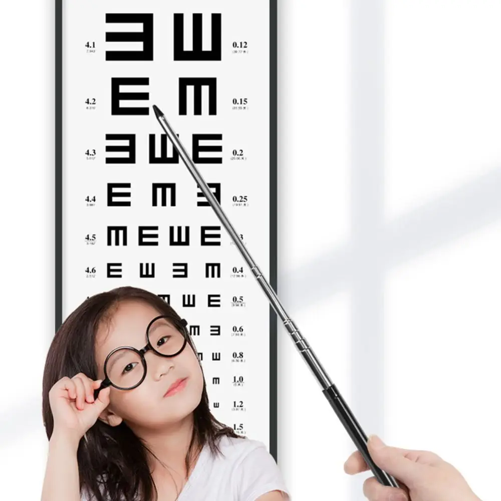 1pc Stainless Steel Teacher Pointer Retractable with Lanyard Retractable Pointer Multi-Functional Reading Stick Meeting
