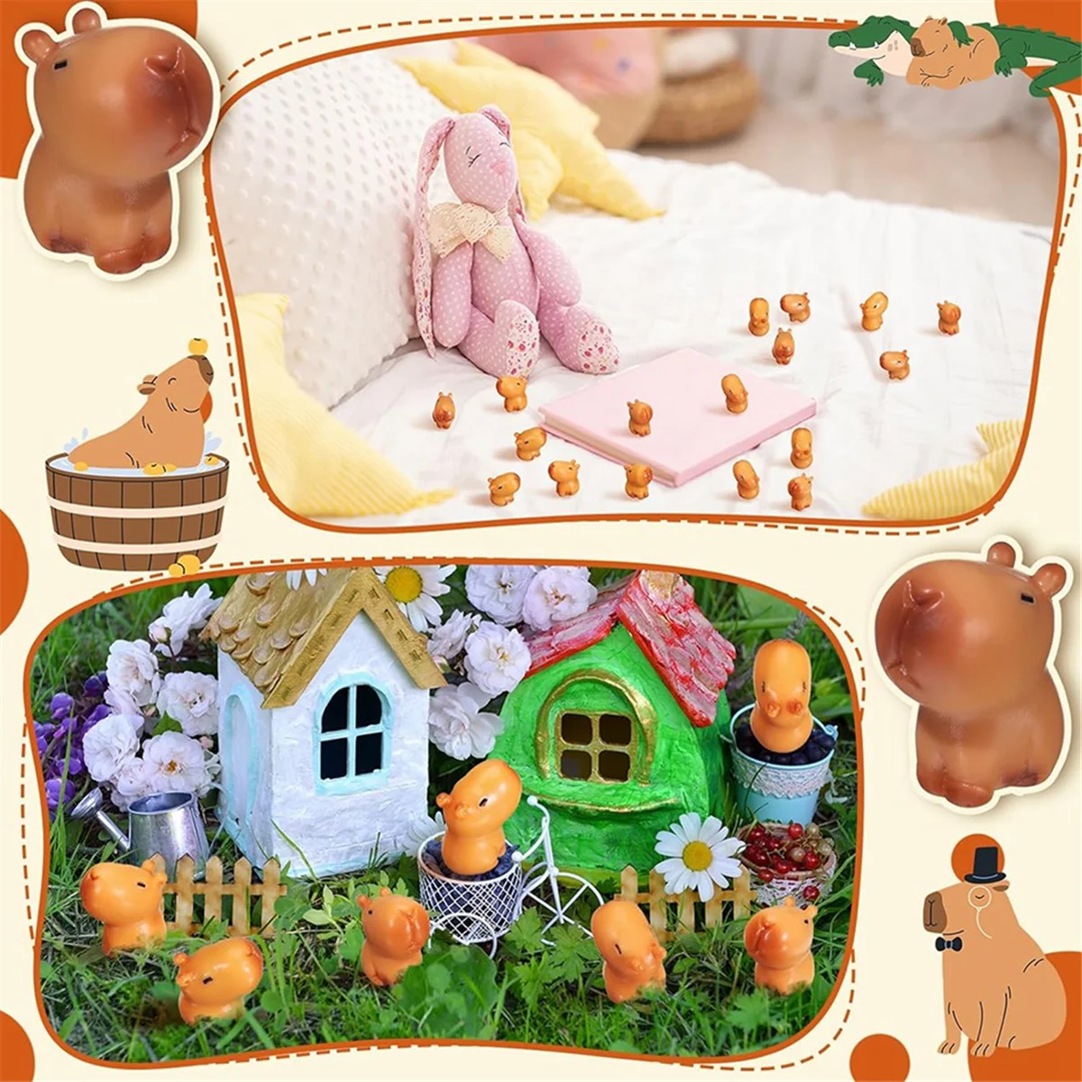 

Мини-статуя капибары из смолы, украшения модели капибары, миниатюрные животные, настольные уличные ремесленные украшения TQ