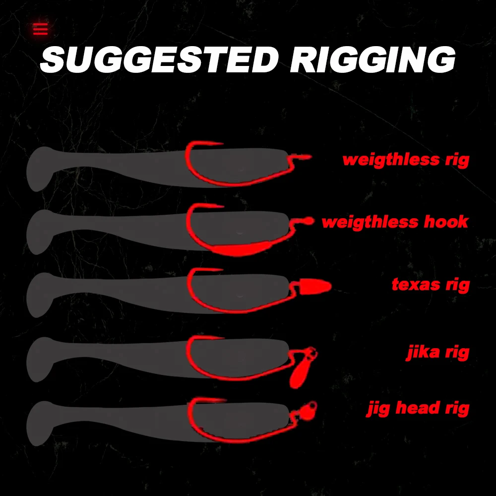 Hunthouse T-staart Zachte lokken 55mm/1.1g 70mm/2.2g Siliconen Zacht Aas Wobblers Gemakkelijk Shiner Swimbait Voor Bass Snoek Vis Visgerei LW242