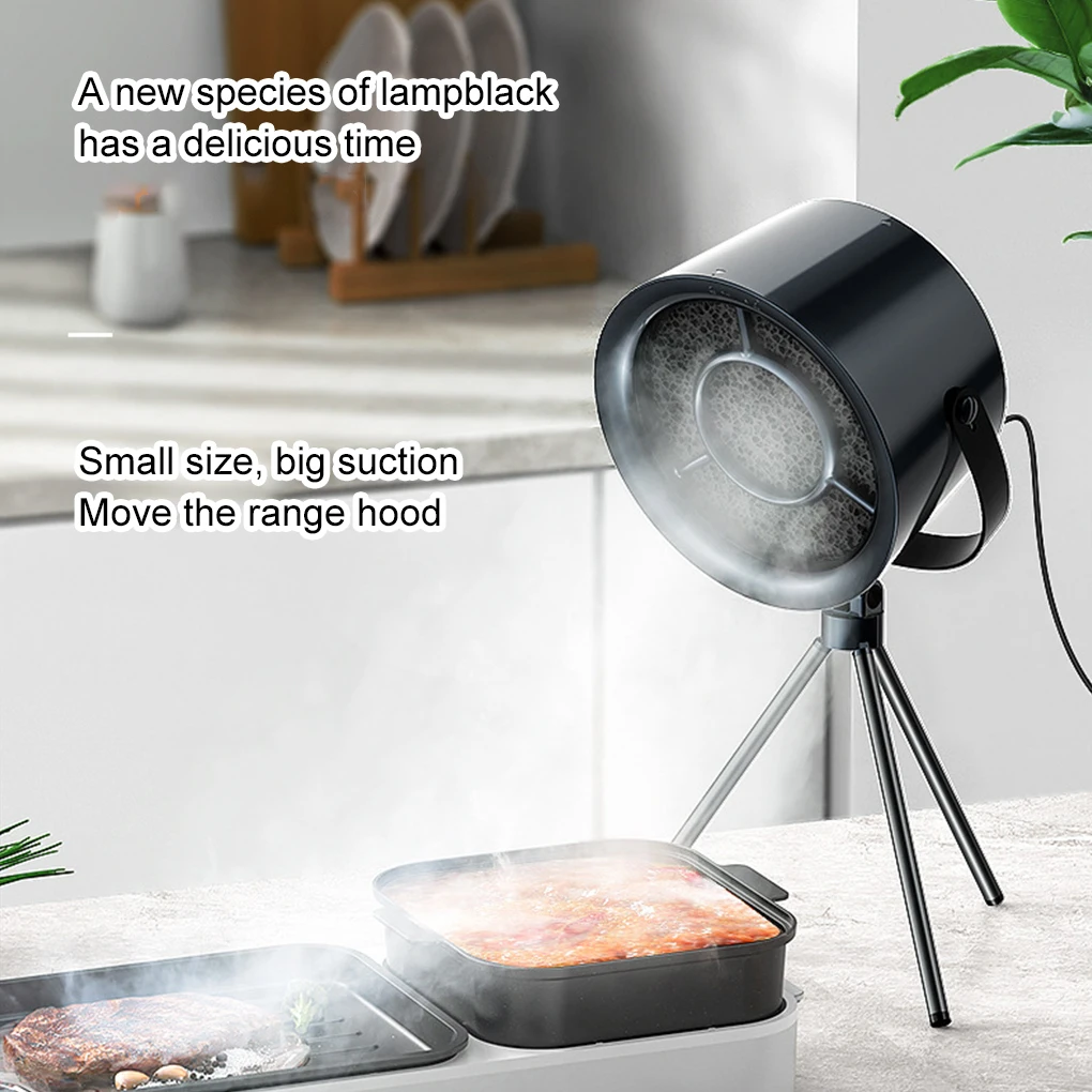 Portable Desktop Range Hood Small Size High Suction Power Oil Fume Purification Portable Exhaust Fan cream