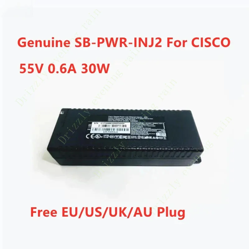 Genuine SB-PWR-INJ2 55v 0.6a 30W AIR-PWRINJ6 MA-INJ-4 Power Injector adapter for Cisco Gigabit PoE power supply charger