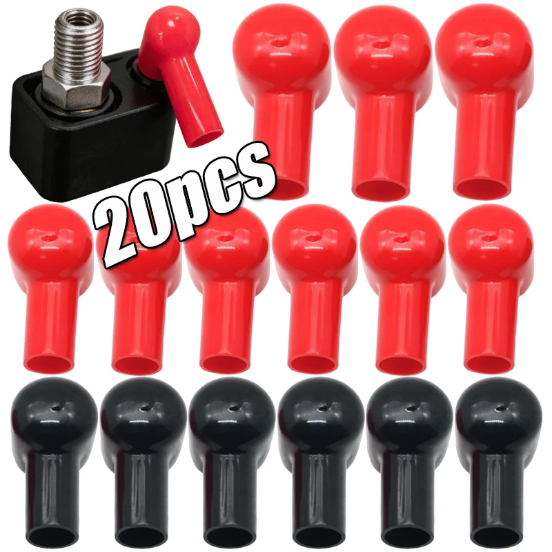 Battery Terminal Insulation Cover Pipe Style Protective Sleeve Car Cable Connector Waterproof Dustproof Soft PVC Cap 1-20pcs