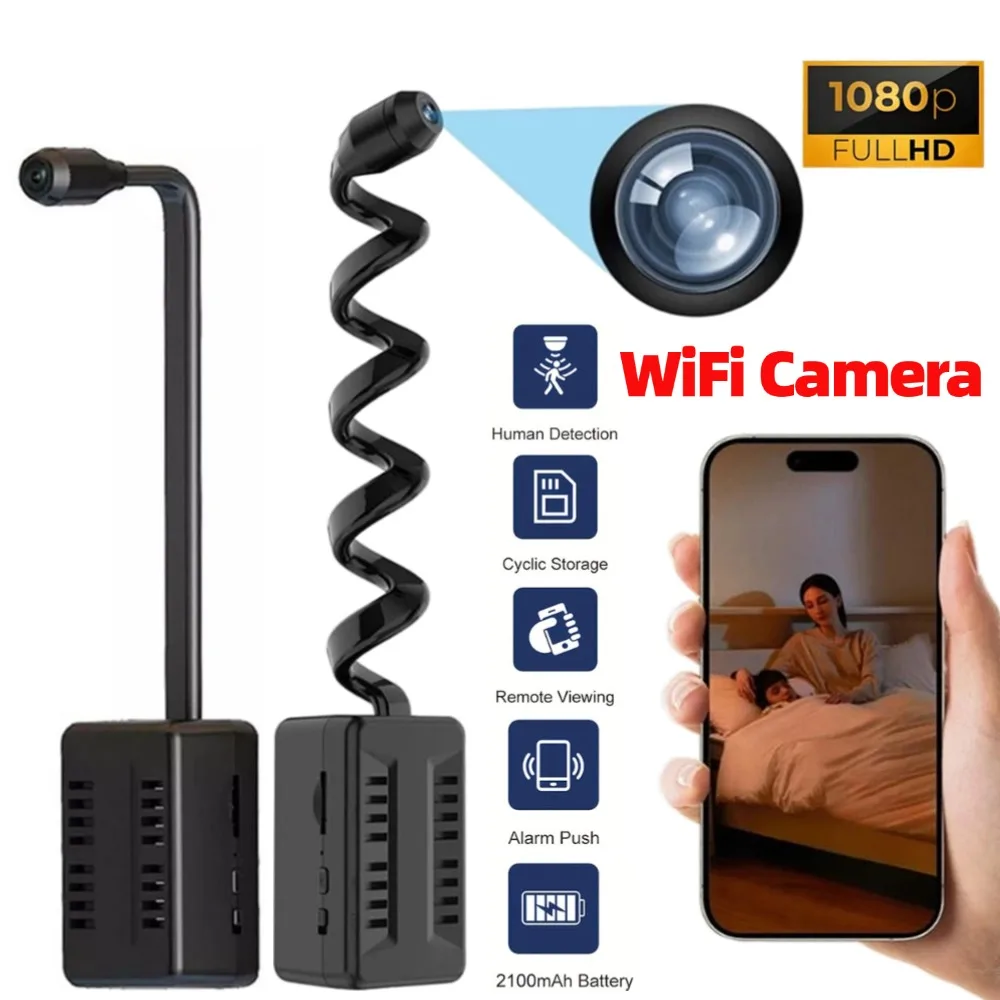 HD 1080P واي فاي كاميرا صغيرة مسجل فيديو محمول مايكرو USB2.0 5PIN كاميرا فيديو لاسلكية مع كاميرا مراقبة كشف الحركة