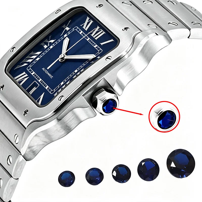 Watch Head Crown Sapphire Accessories Bullet head Semi-circle Rhombus Fits Ballon Bleu Pasha Panthere Santos Cle Ronde Maillon