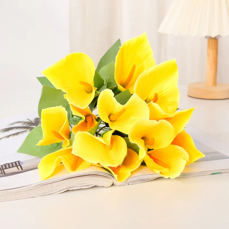 36CM Artificial Colorful Horseshoe Lotus Silk Flowers Wedding Supplies Bride Holding Bouquet Home Decoration Ornaments - view 4