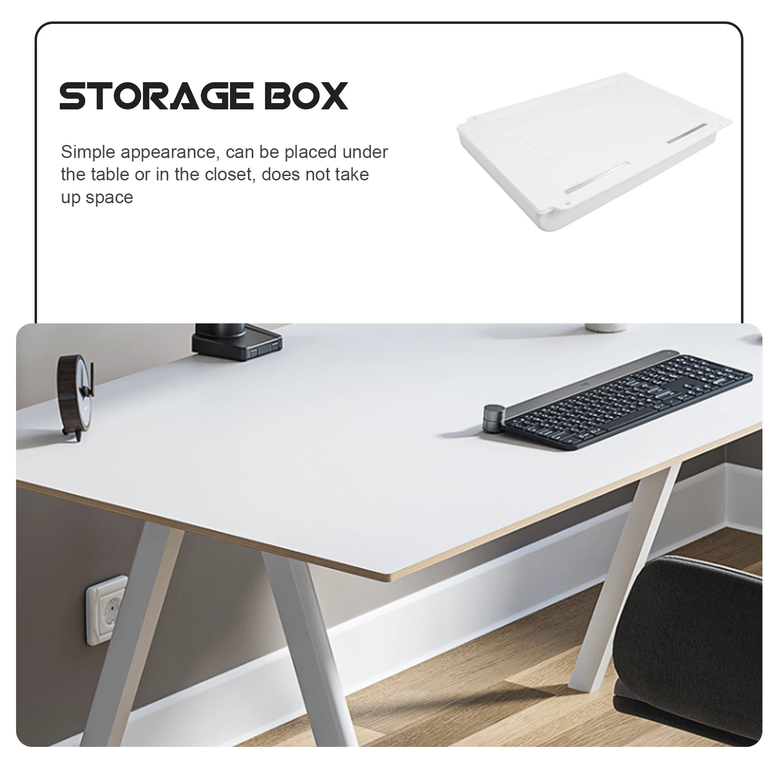 

Large Capacity Hidden Storage Organizer White Simple Design Plastic Office Drawer For Stationery Jewelry Cosmetics Easy