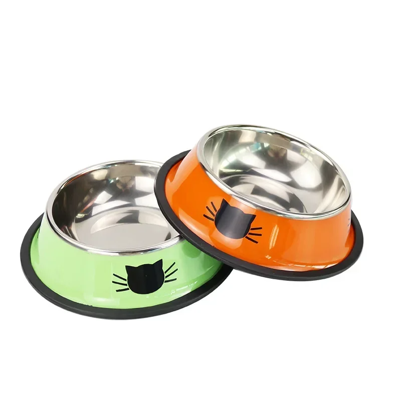 

New Assemblable Multicolor Stainless Steel Dog Cat Bowl Non-slip Non-fall Eat Drink Pet Food Container Feeder Dish Bowl