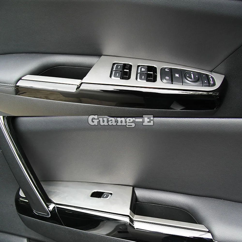 For Kia Kx5 Sportage 2016 2017 2018 Car Styling ABS Chrome Door Window Glass Panel Armrest Lift Switch Button Trim Frame 4pcs