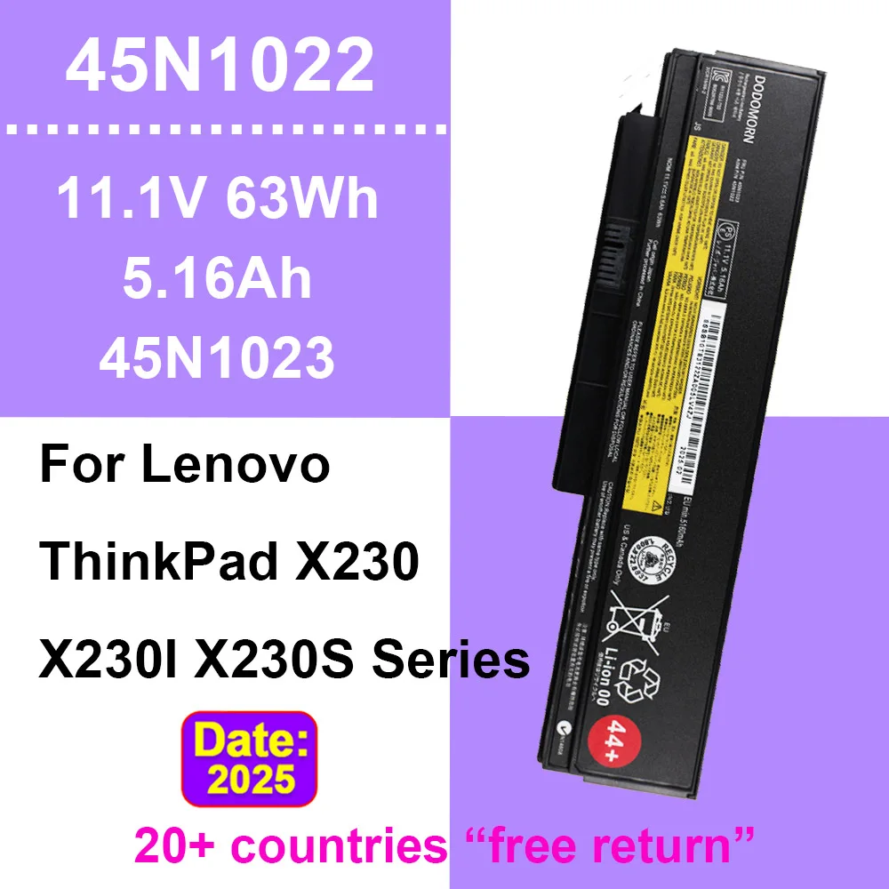 

Laptop Battery For Lenovo ThinkPad X230 X230I X230S 11.1V 63Wh 5160mAh 45N1022 45N1023 45N1020 45N1021 45N1024 45N1025 44+