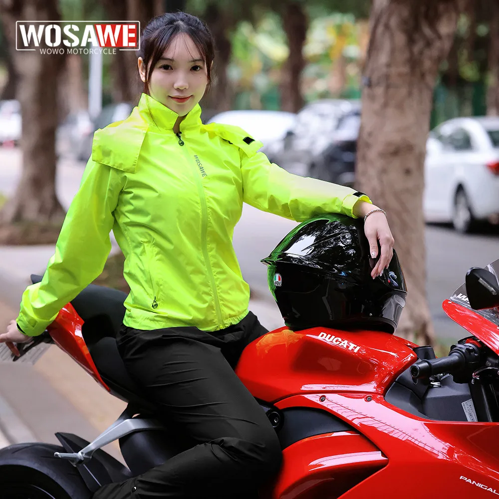 

WOSAWE Outdoor Rainproof Split Rain Jacket Cycling Outdoor Motorcycle Full Body Waterproof Raincoat New Motorbike Rain Jacket