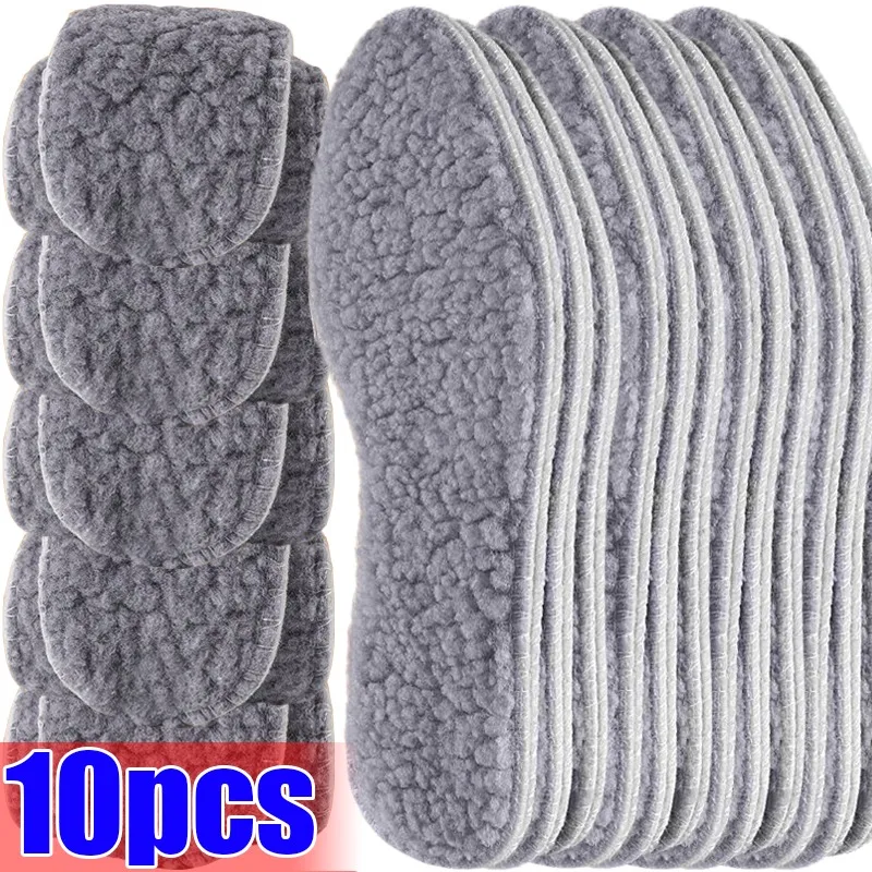 10/2pcs Winter Warm Insole Women Men Thermal Thicken Plush Sports Shoes Sole Memory Foam Shock-absorbing Shoe Pads Inserts