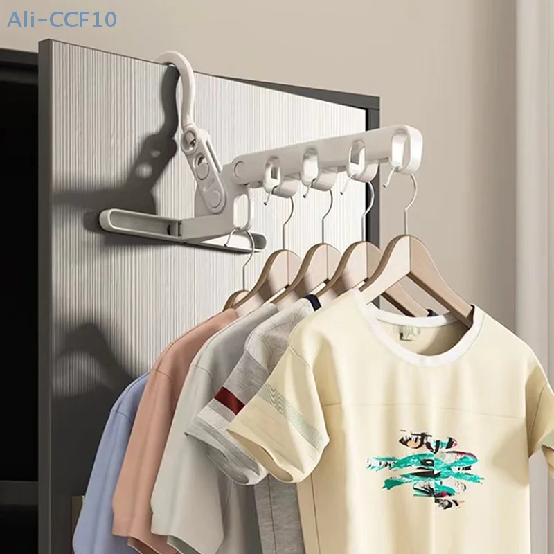 2pcs Portable Foldable Travel Hanger Folding Clothes Drying Rack Travel Hangers Hanging Rack With 5 Holes For Hotel Camping