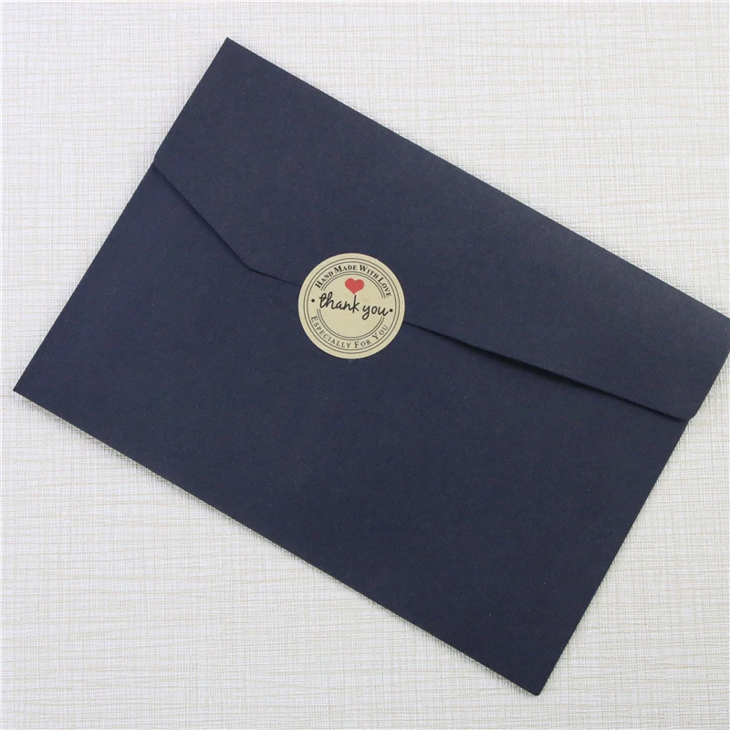 Kraft Paper Sealing Sticker Thank You Envelope Wedding Party Invitation Card Self Adhesive Sealing Sticker Decoration Label