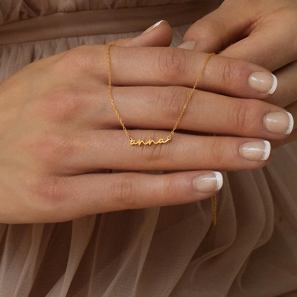 

Customized Stainless Steel Initial Name Necklace Custom Personalized Letter Choker Necklace Pendant Nameplate Gift Dropshipping