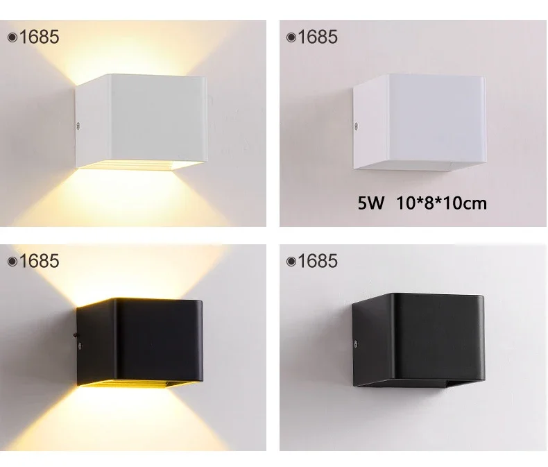 Round Square Modern Wall Lights Garden Porch Ip65 Waterproof Up Down Lighting Outdoor Led Bedroom Lamp Wall Decor