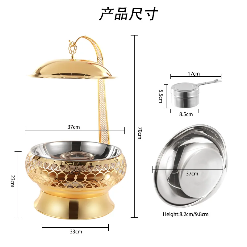 Stainless steel buffet heating stove restaurant alcohol stove insulation stove restaurant canteen kitchen utensils luxury lace s