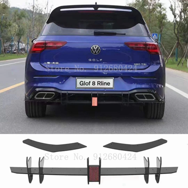 for Volkswagen Golf MK8 GTI Pro Rline dedicated high-quality car rear bumper diffuser auto parts Diffuser with LED light