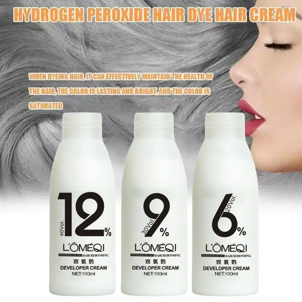 100ml Hair Dye 6% 9% 12%oxidant Vol Creme Dioxygen Hair Cream Powder Hair Fashion Coloring Products Color Milk Hair Bleachi C1r4