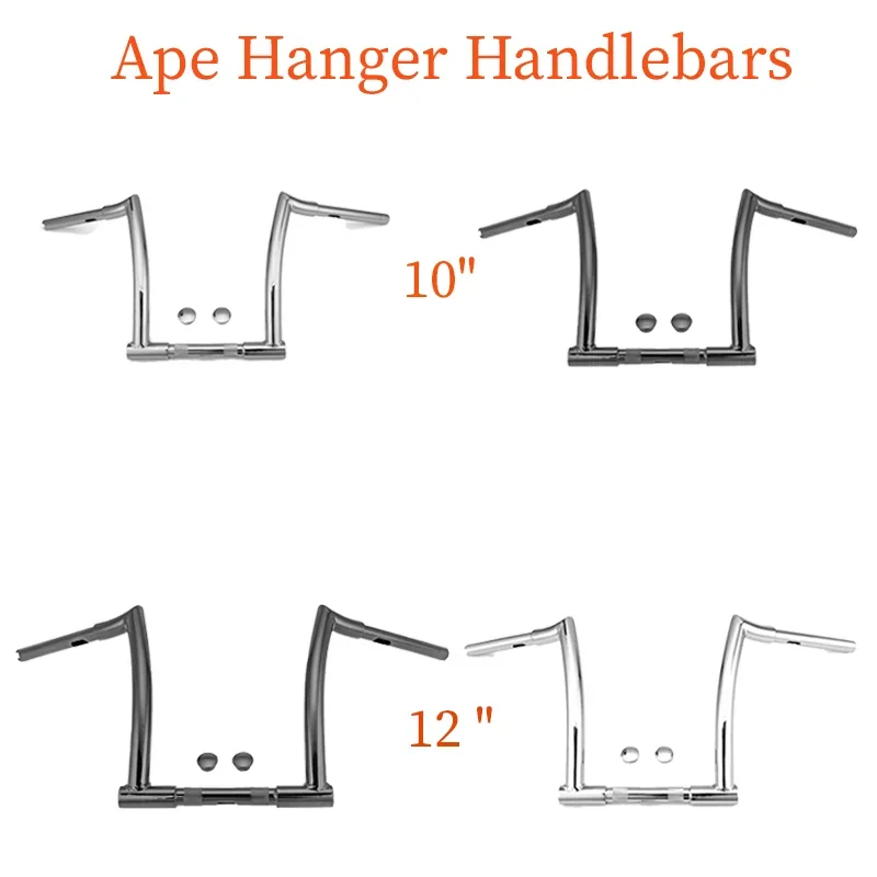 

Motorcycle 1-1/4" Ape Hanger Handlebar 10" 12" Riser For Harley Sportster 883 1200 Softail Dyna Road Glide Road King Accessories