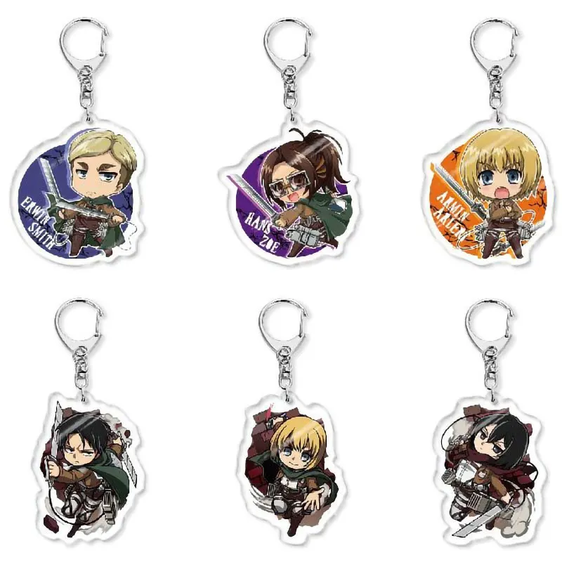 

Anime Attack On Titan Rivaille Ackerman Keychain Bag Charms Students Key Chain Pendant Ornaments Animation Products Fans Gift