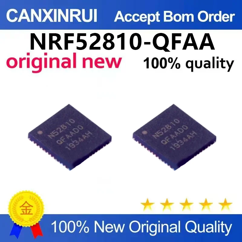 （5pcs-100pcs）Brand new original NRF52810-QFAA-R silk screen N52810 patch QFN-48 Bluetooth chip IC